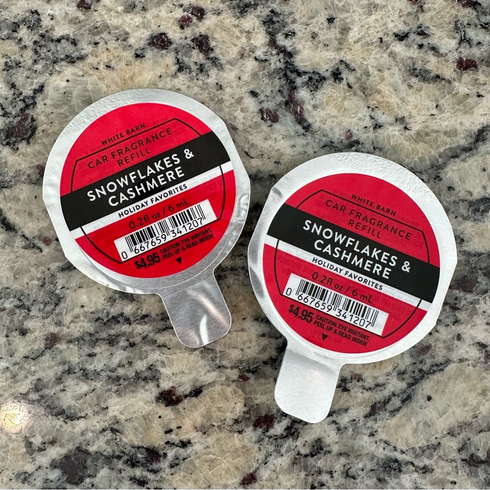 Bath & Body Works: Two 0.2 Fl Oz Snowflakes & Cashmere Car Fragrance Refills